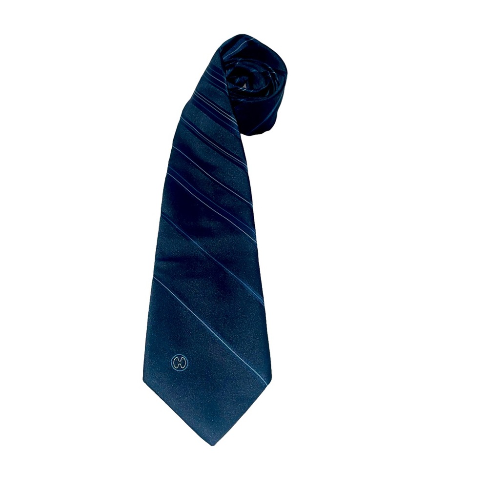 Halston III Men’s Blue Polyester/Silk Neck Tie